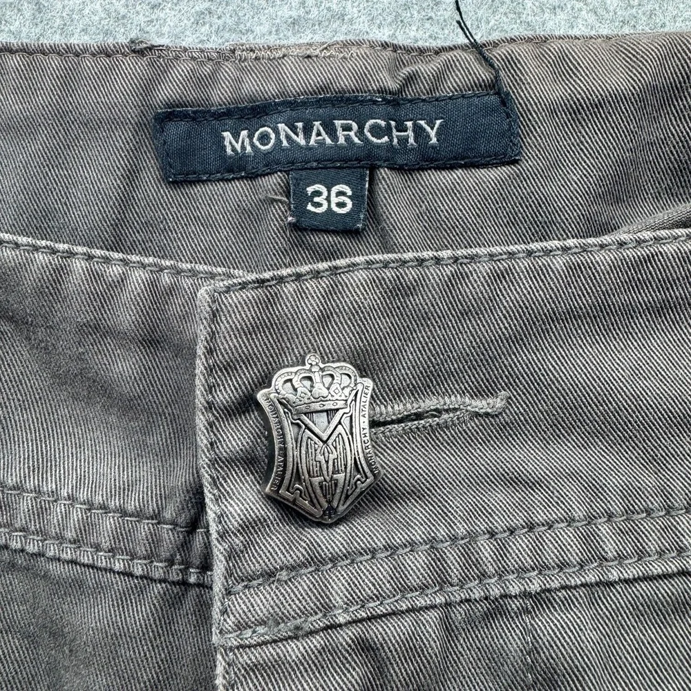 Monarchy Jeans Men's 36x29 Gray‎ Straight Leg Jeans Button and Zip Fly Biker